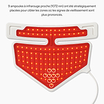 Action anti-âge pour le cou et la poitrine grâce aux lumières rouge et proche infrarouge
