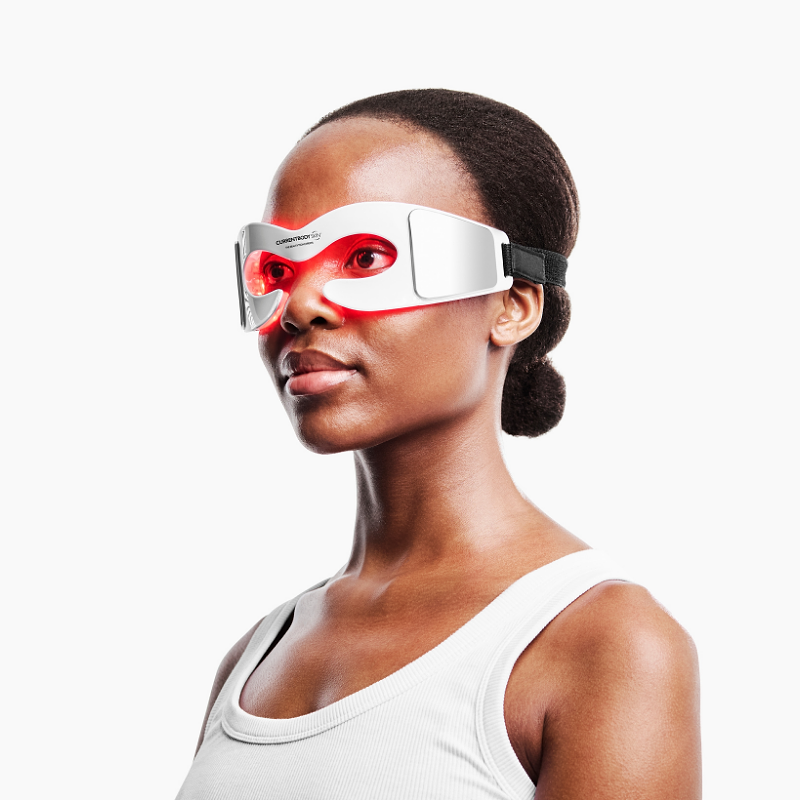 Woman wearing CurrentBody LED Eye Mask