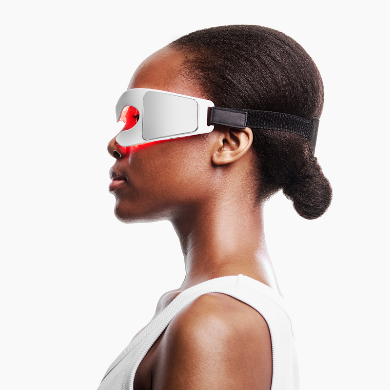 Woman wearing CurrentBody LED Eye Mask side on