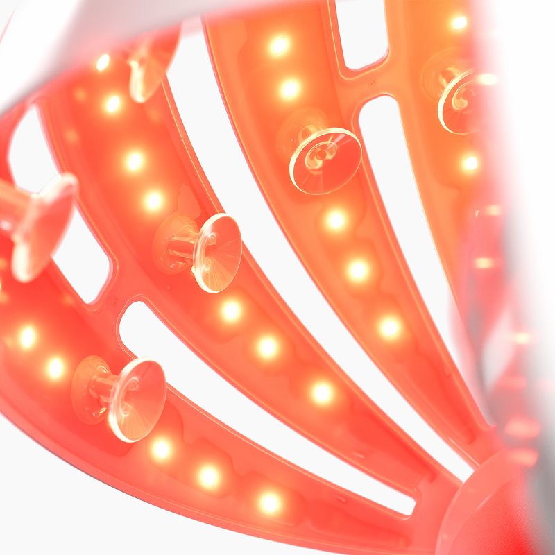 CurrentBody LED Hair Growth Helmet interior view showing illuminated LEDs SIDE VIEW
