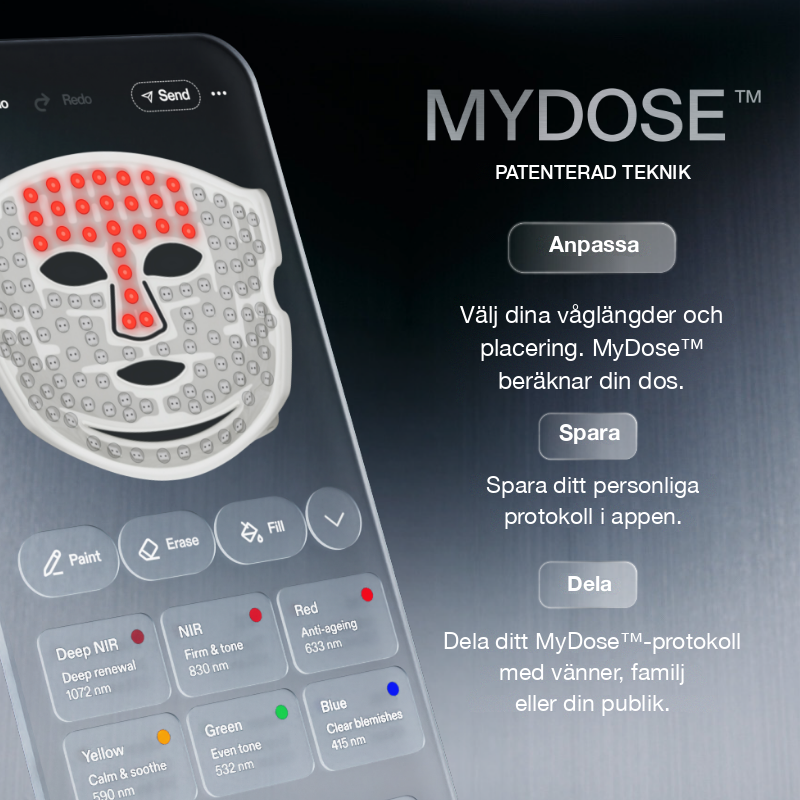 Anpassa behandlingen med LED-ansiktsmasken i MyDose-appen