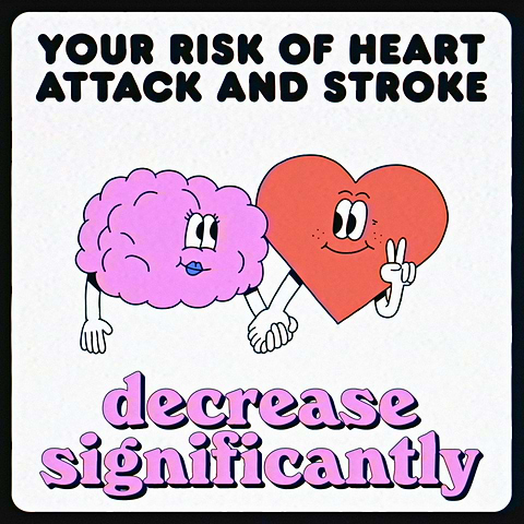 What happens to your body when you quit smoking. Your risk of hear attack and stroke decrease significantly