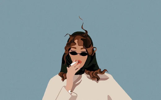Woman smoking a cigarette