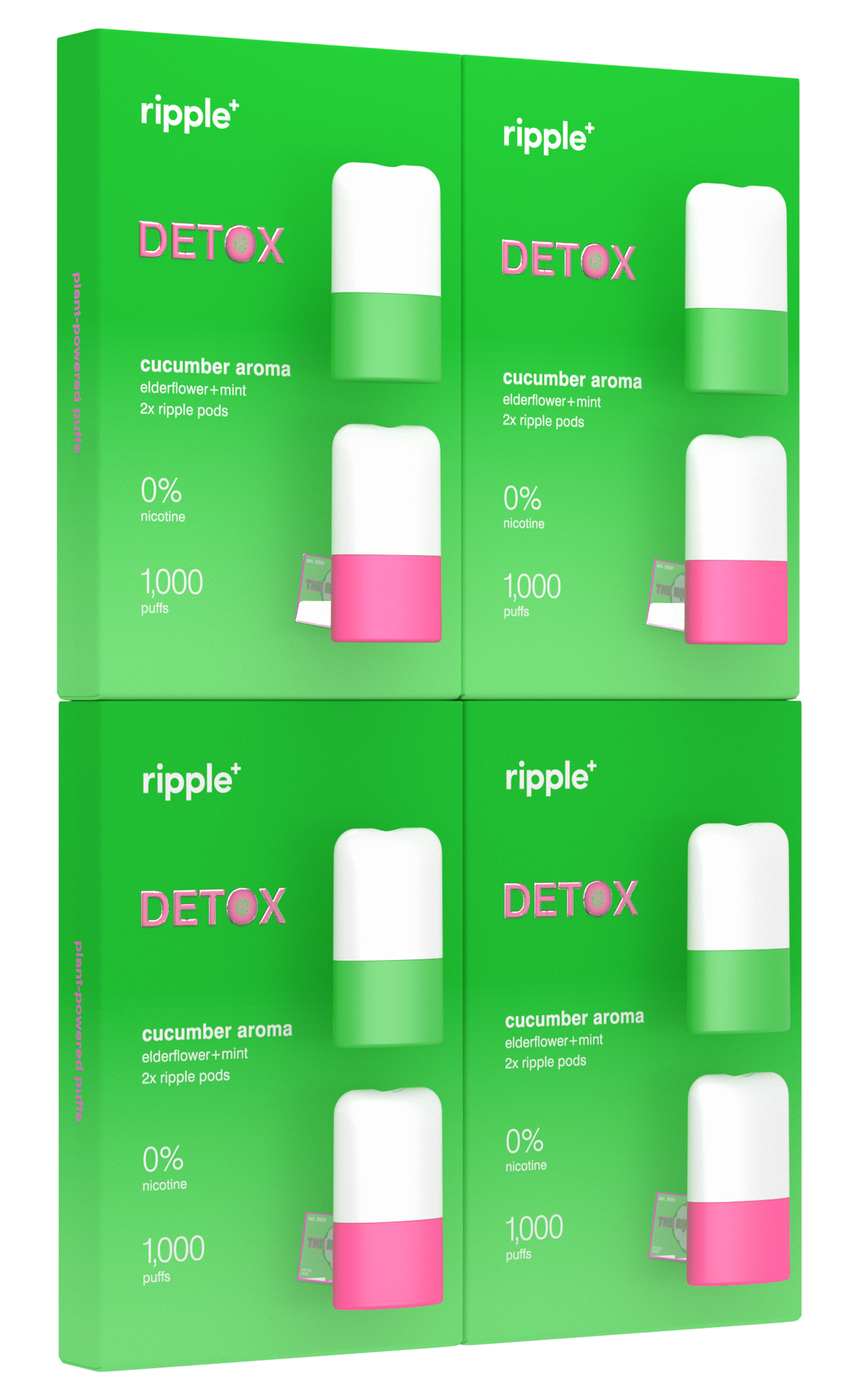 Detox Zero Nicotine Puffs | Cucumber, Mint & Elderflower Detox Zero Nicotine Puffs | Cucumber, Mint & Elderflower