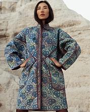 The Sai Quilted Indigo Kantha Coat