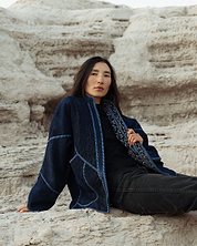 The Ladhiya Quilted Indigo Kantha Jacket