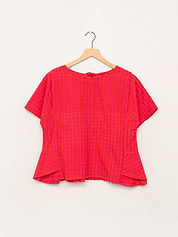 The Nima Peplum Top ~ Petunia Check