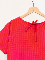 The Nima Peplum Top ~ Petunia Check