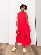 The Anan Gathered Dress ~ Petunia Check