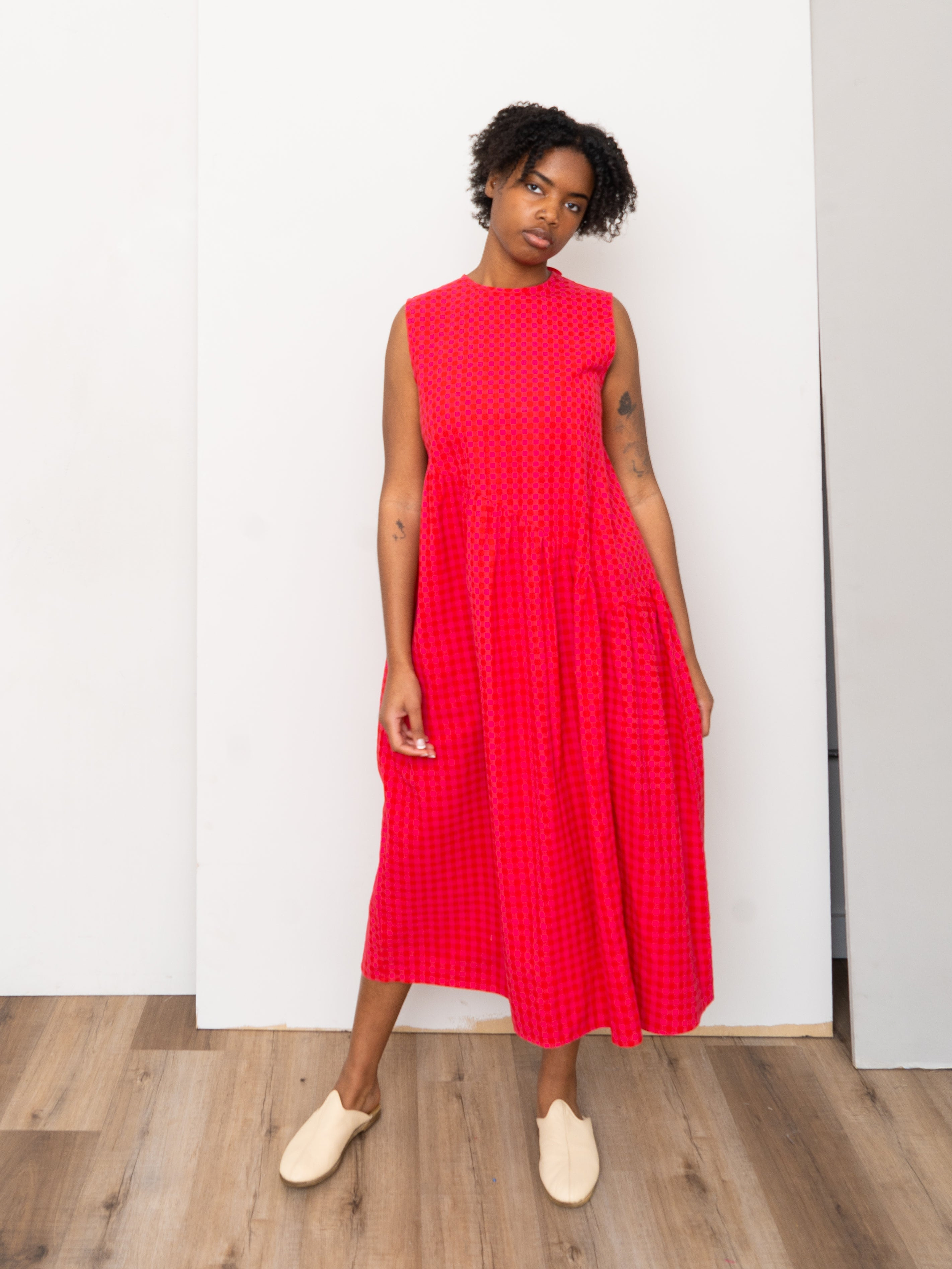The Anan Gathered Dress ~ Petunia Check