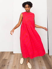 The Anan Gathered Dress ~ Petunia Check