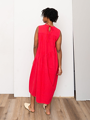 The Anan Gathered Dress ~ Petunia Check
