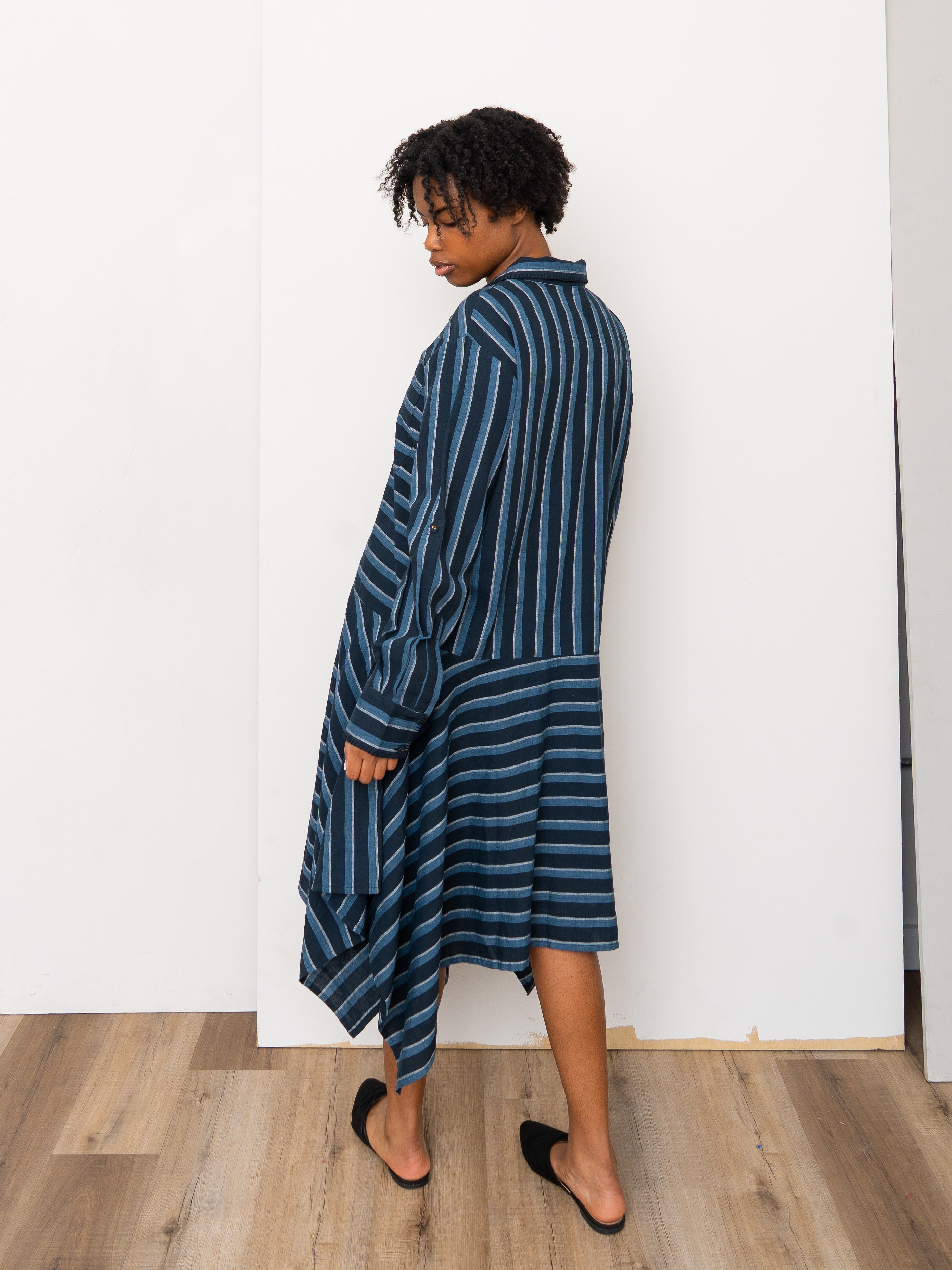 The Kabir Shirt Dress ~ Tarmac Stripe
