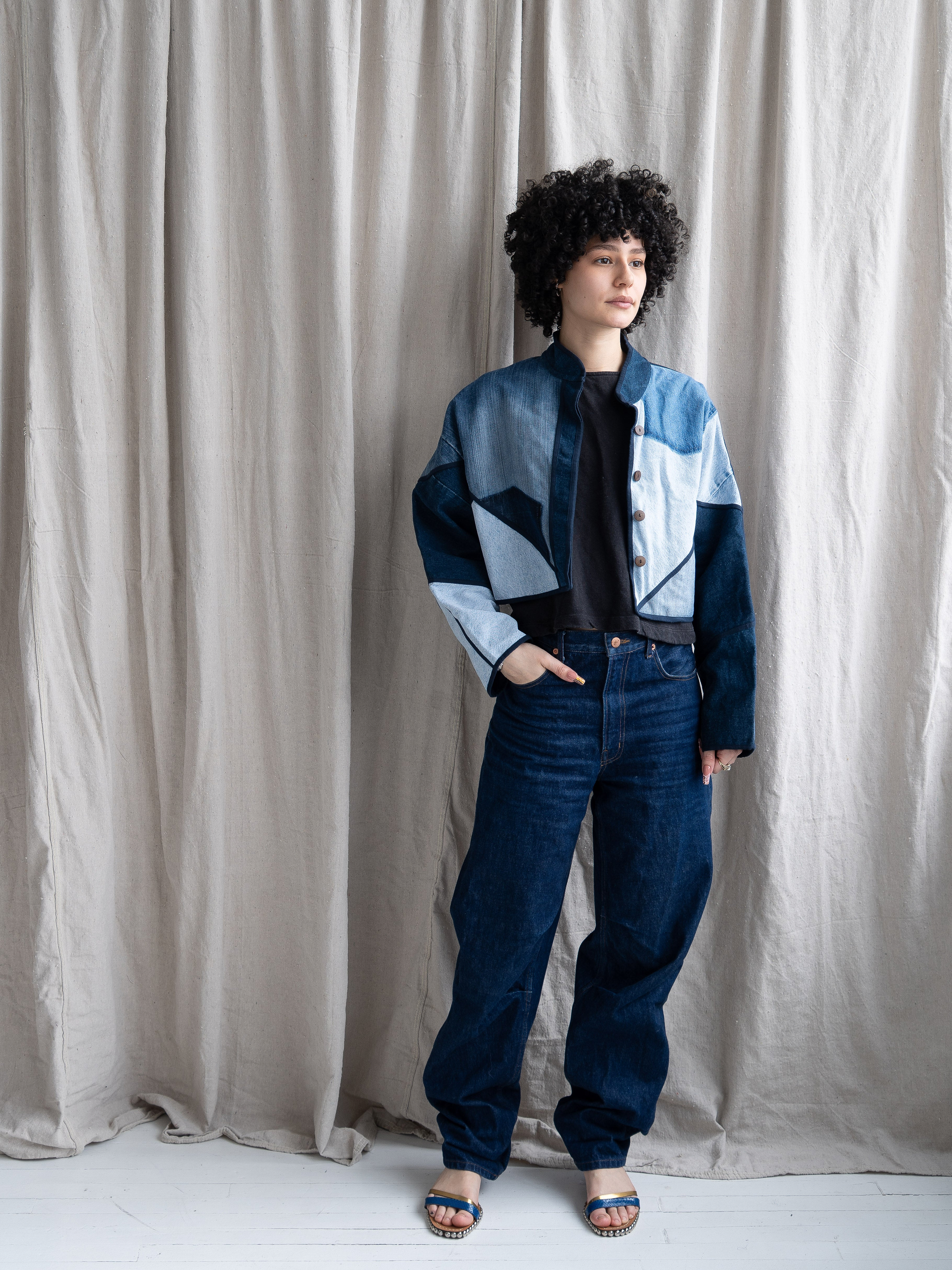 The Kaira Cropped Denim Jacket - Medium