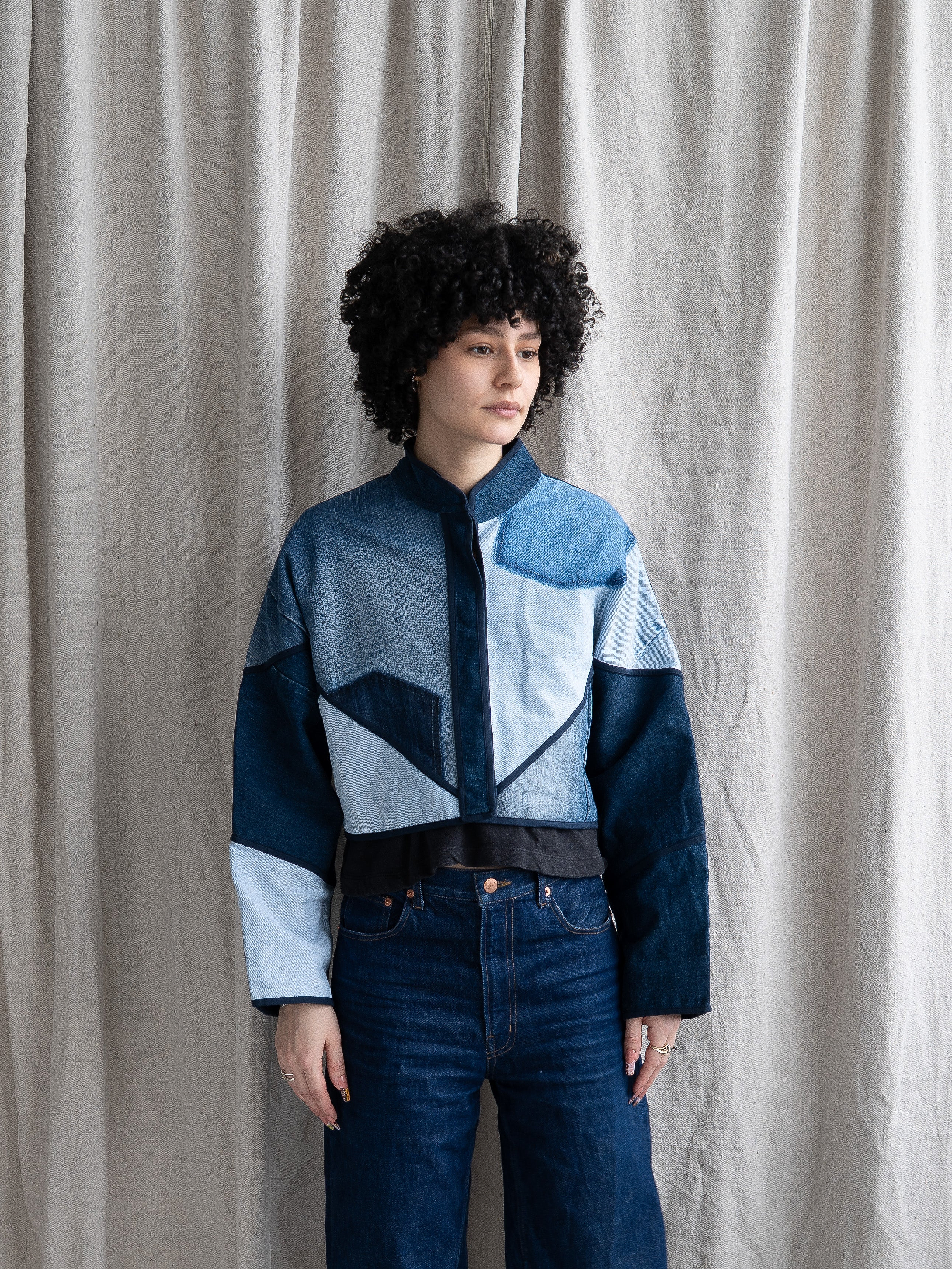 The Kaira Cropped Denim Jacket - Medium