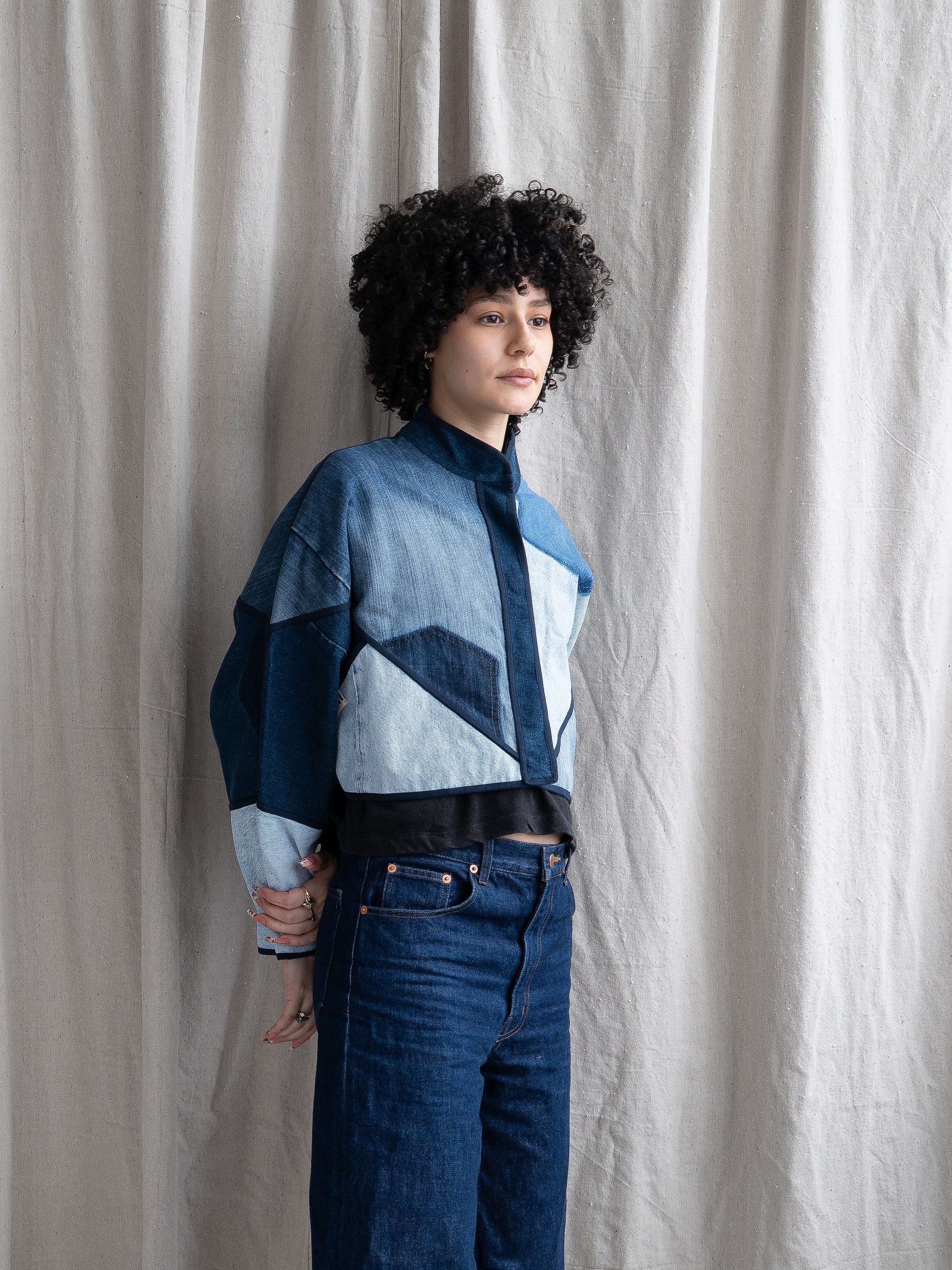 The Kaira Cropped Denim Jacket - Medium