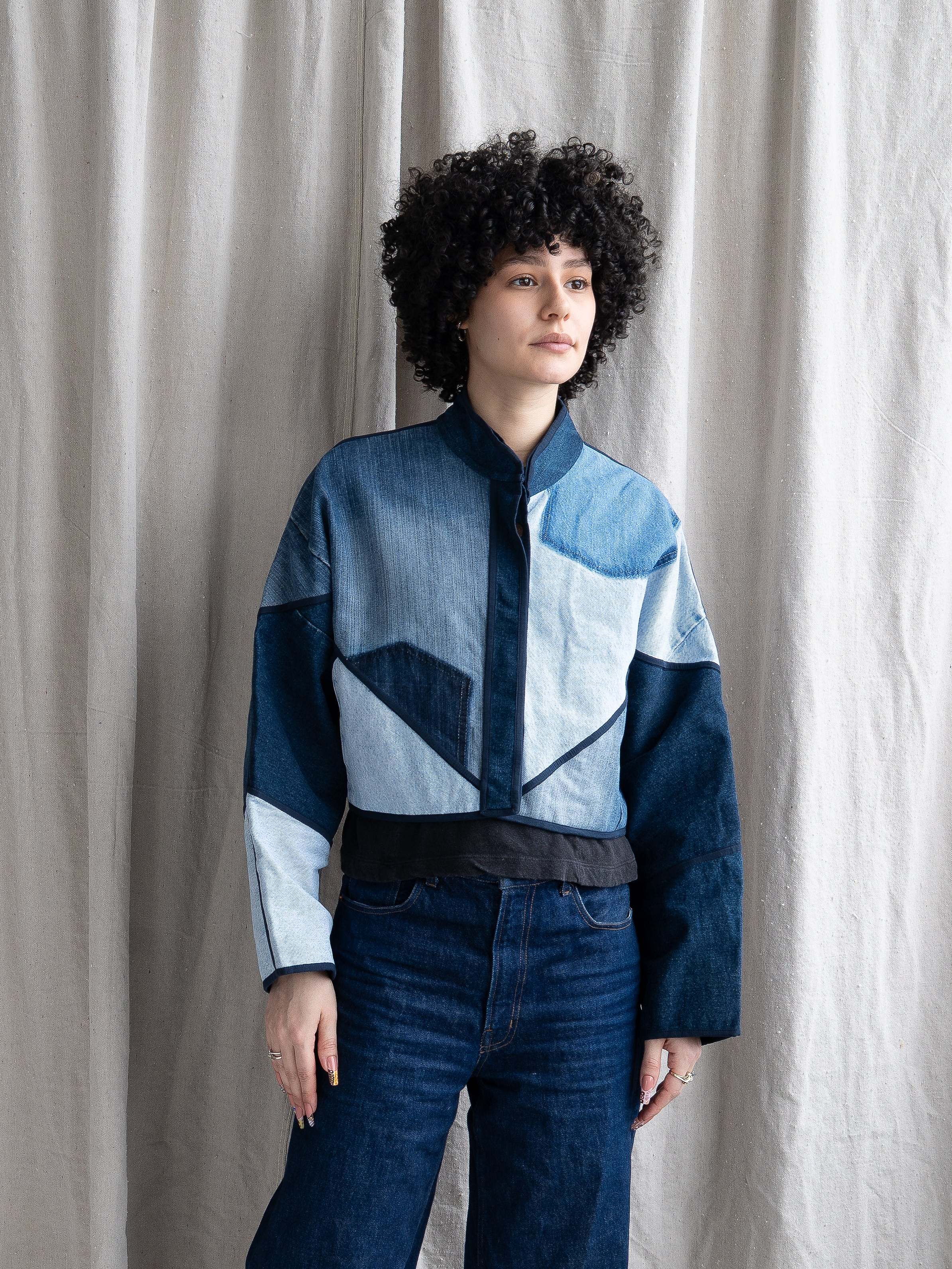 The Kaira Cropped Denim Jacket - Medium