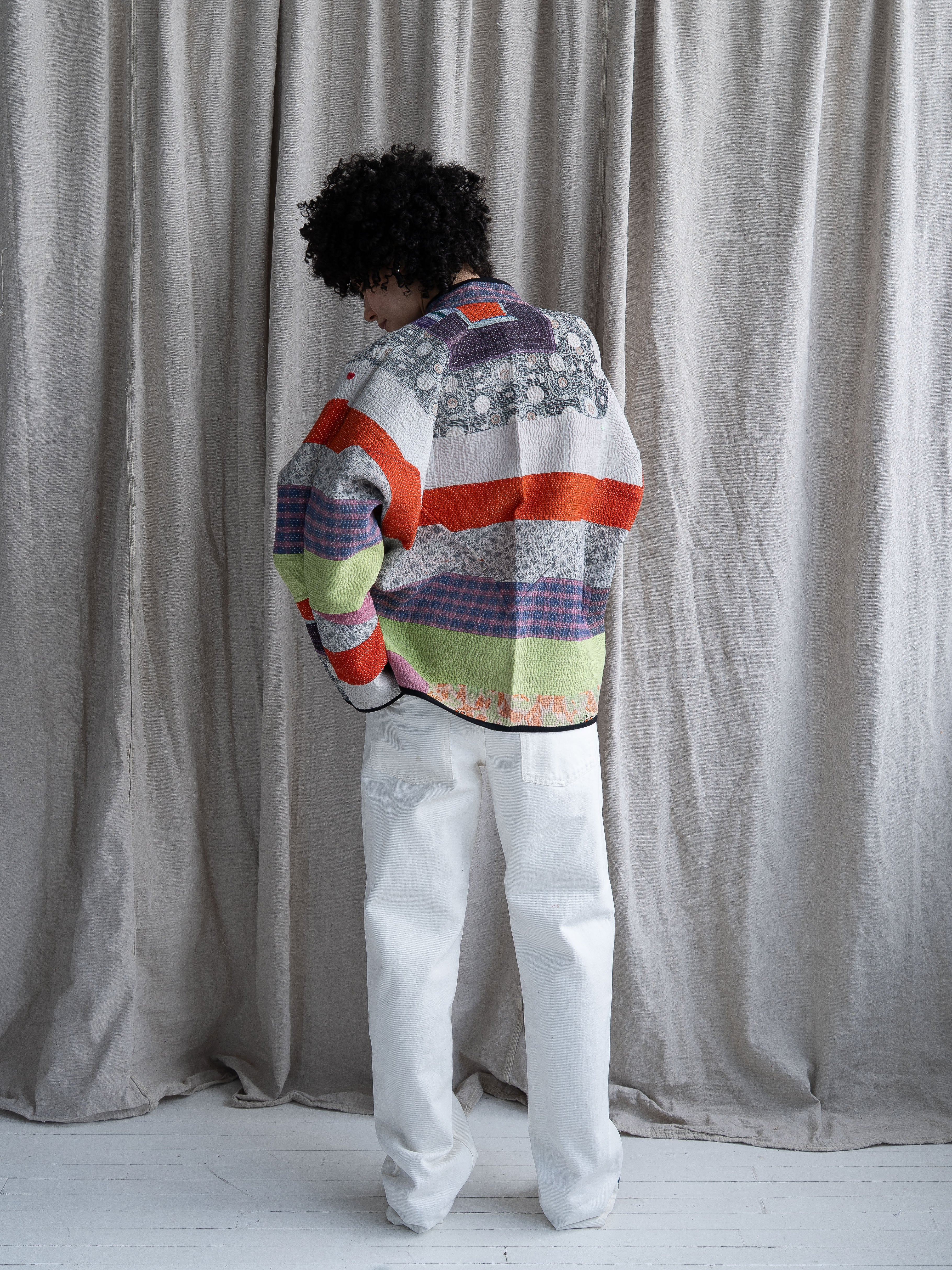 The Ladhiya Quilted Patchwork Kantha Jacket
