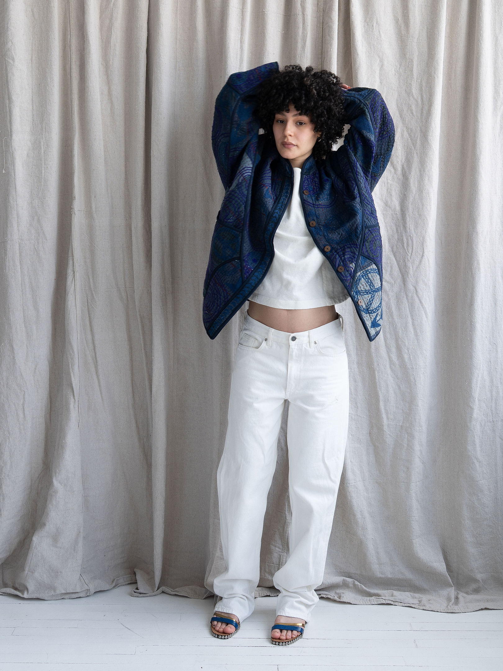 The Ladhiya Quilted Suzani Kantha Jacket