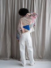 The Kaira Cropped Quilted Patchwork Kantha Jacket