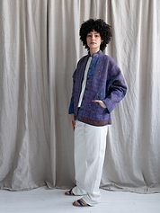 The Ladhiya Quilted Indigo Kantha Jacket