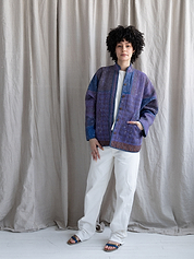 The Ladhiya Quilted Indigo Kantha Jacket