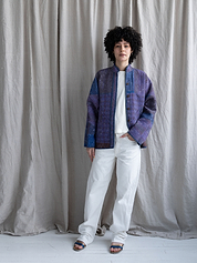 The Ladhiya Quilted Indigo Kantha Jacket