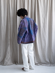 The Ladhiya Quilted Indigo Kantha Jacket