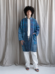 The Sai Quilted Indigo Kantha Coat
