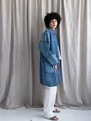 The Sai Quilted Indigo Kantha Coat