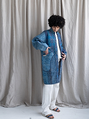 The Sai Quilted Indigo Kantha Coat