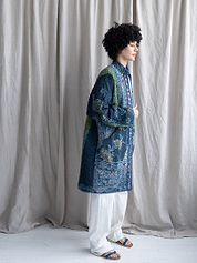 The Sai Quilted Indigo Kantha Coat