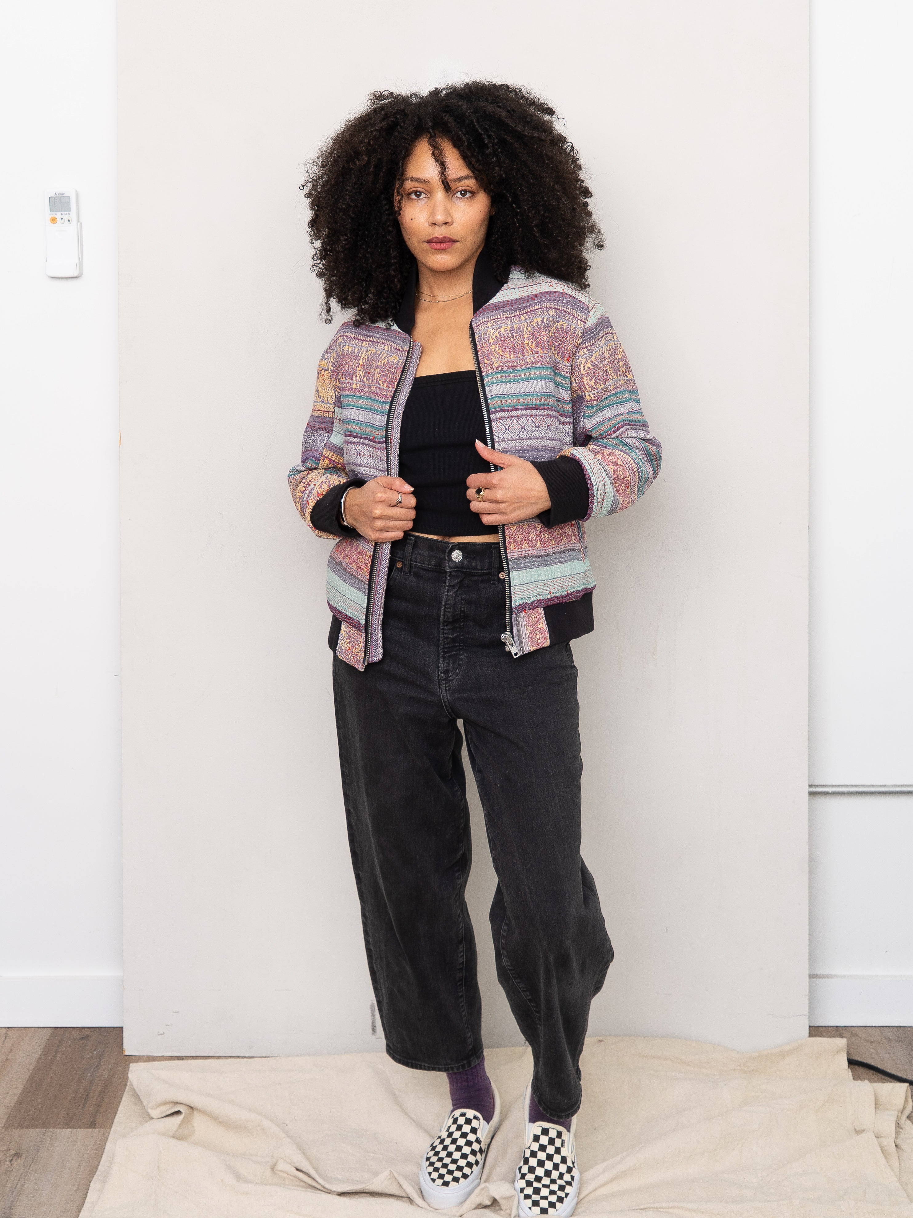 The Veda Quilted One-of-a-Kind Bomber Jacket - Small
