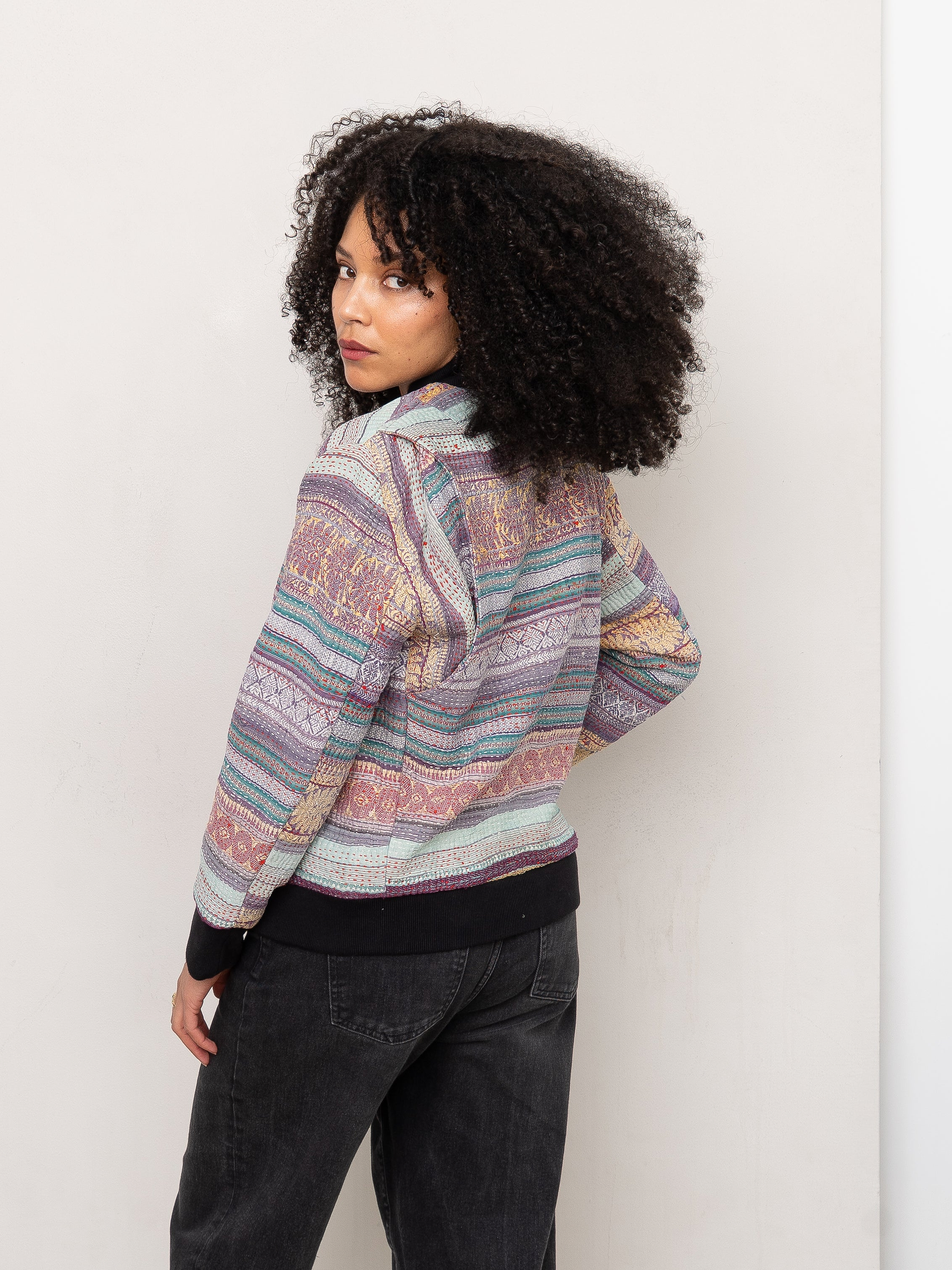 The Veda Quilted One-of-a-Kind Bomber Jacket - Small