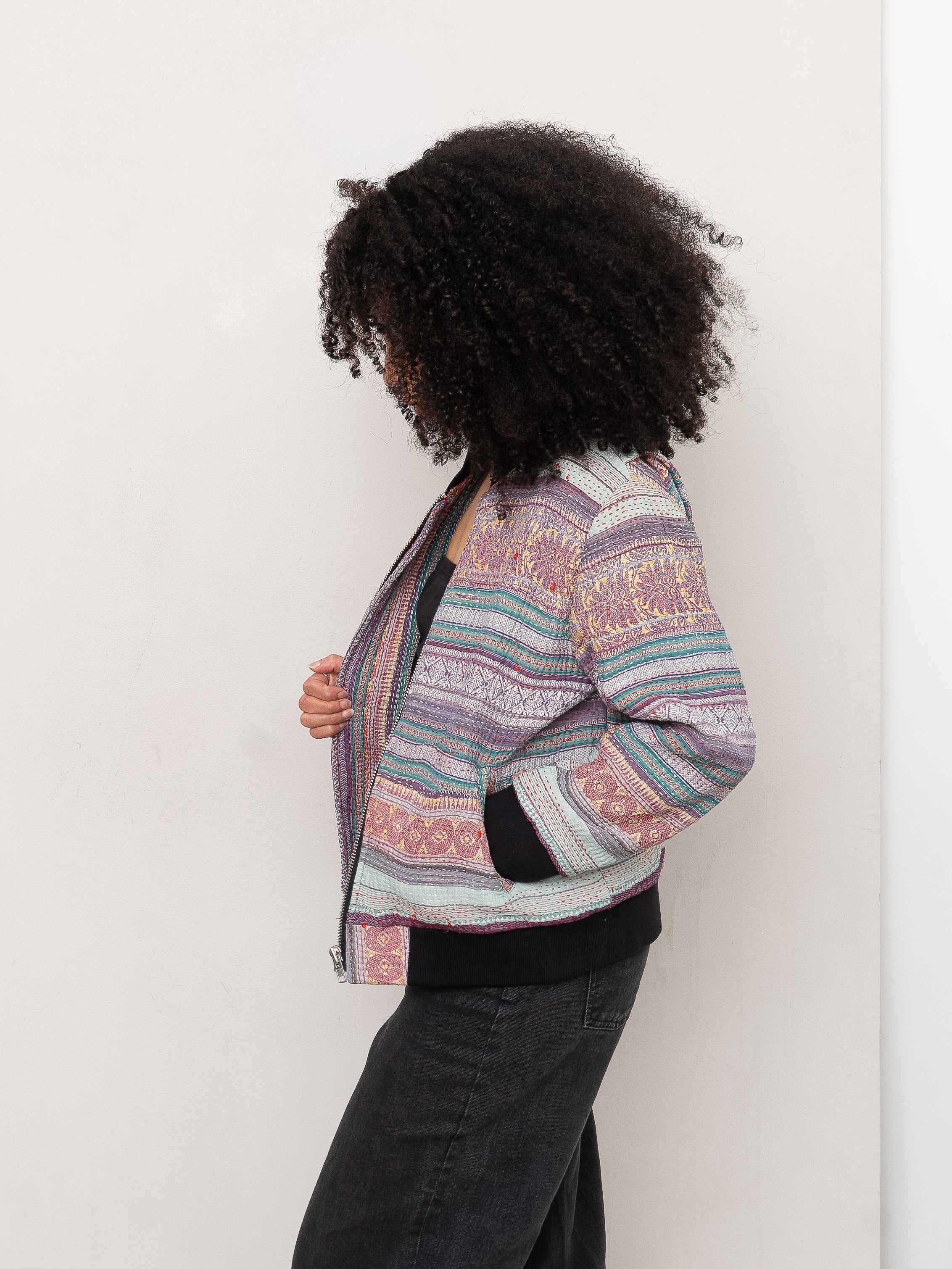 The Veda Quilted One-of-a-Kind Bomber Jacket - Small
