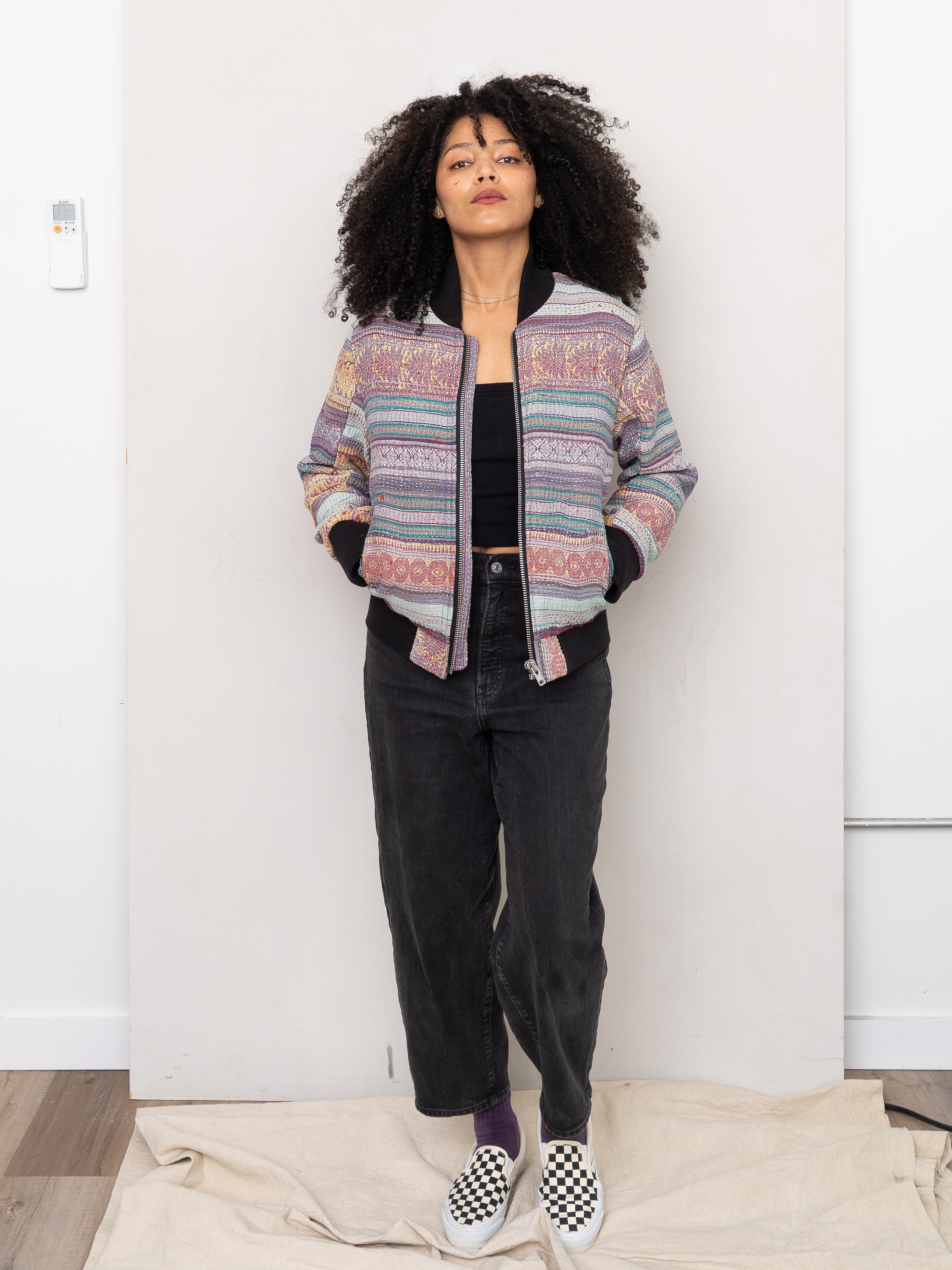 The Veda Quilted One-of-a-Kind Bomber Jacket - Small
