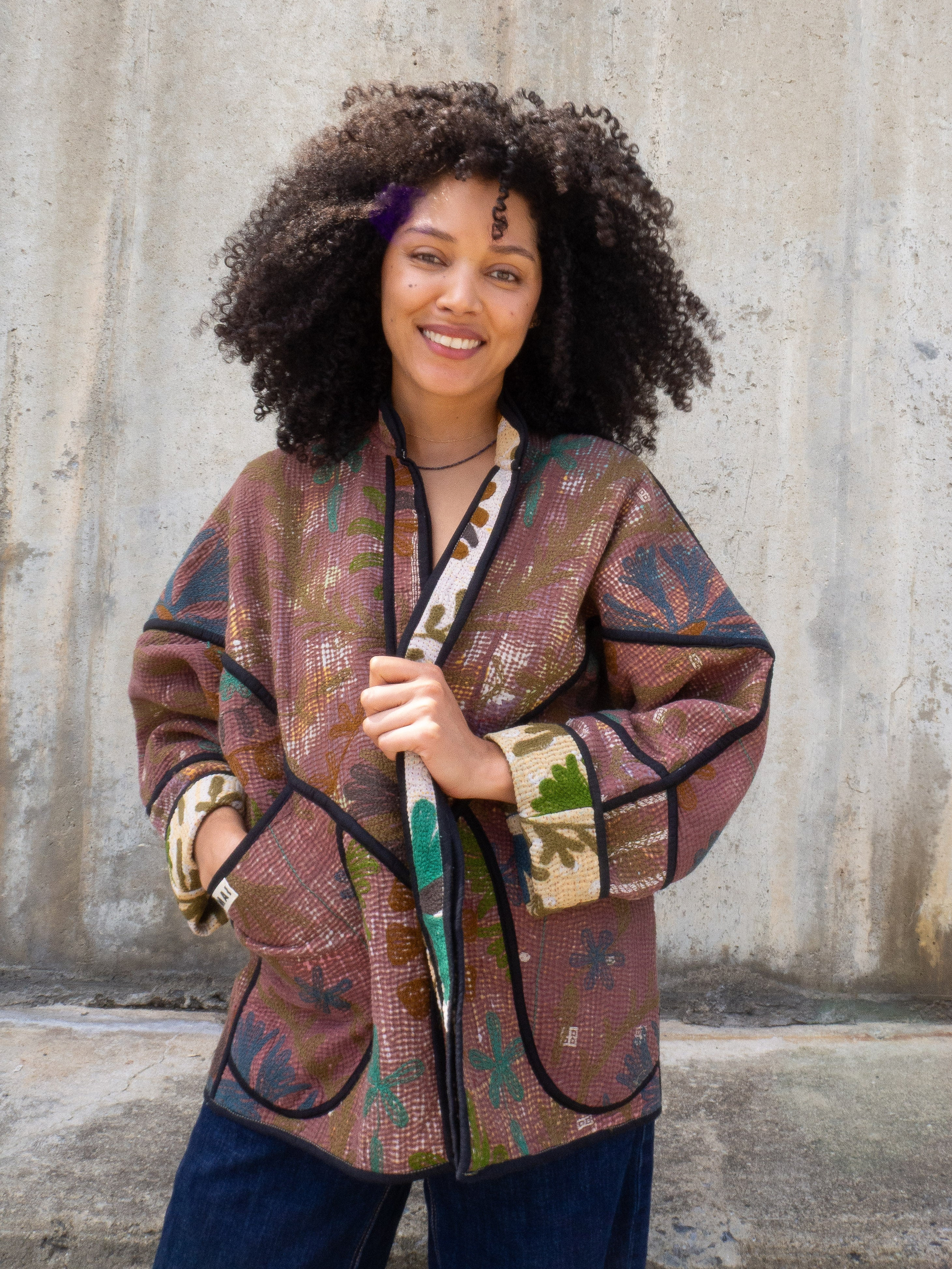 The Ladhiya Suzani Quilted Kantha Jacket