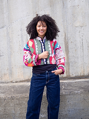 The Kaira Cropped Suzani Cut Out Kantha Jacket
