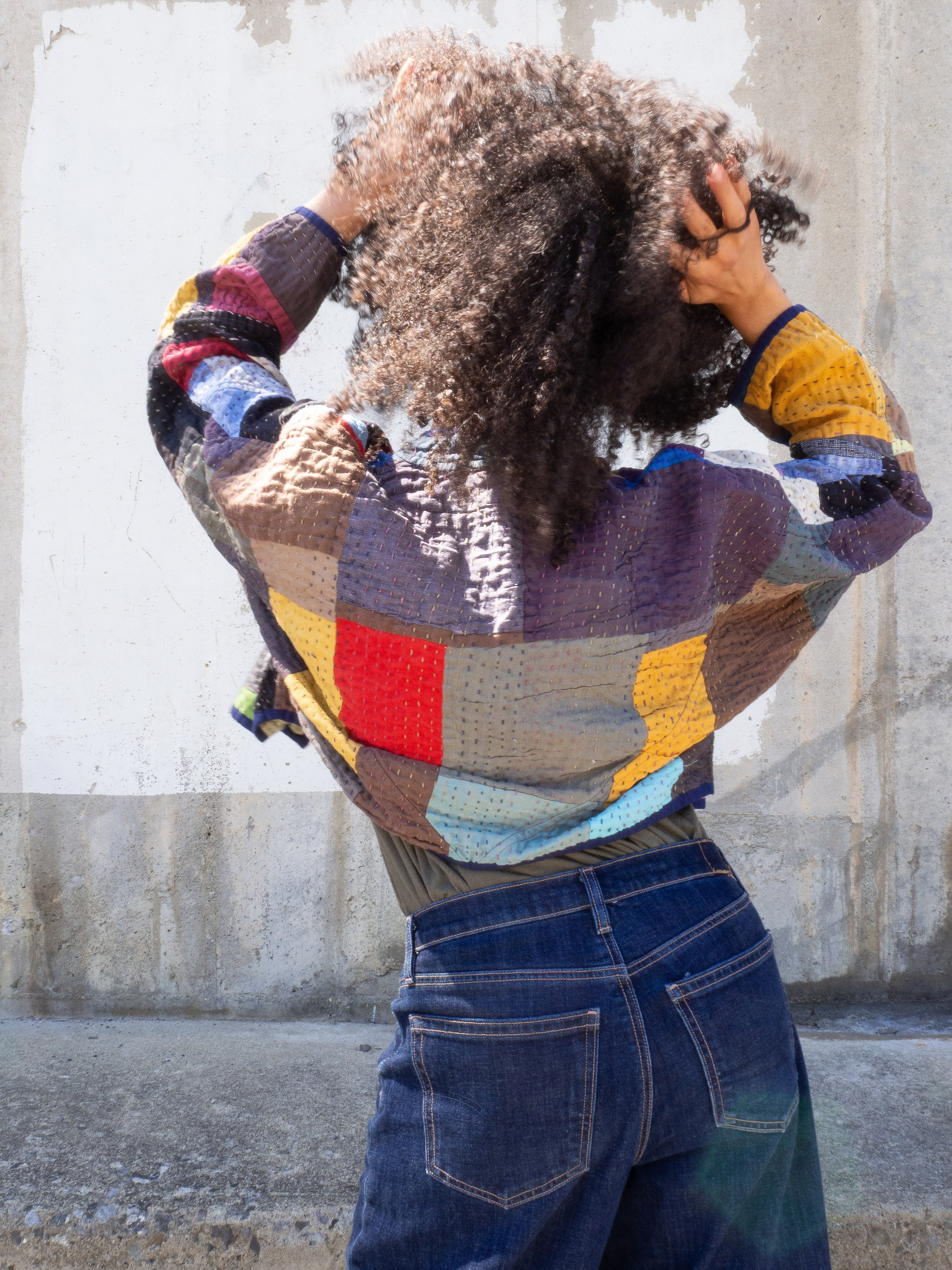 The Kaira Cropped Suzani Cut Out Kantha Jacket