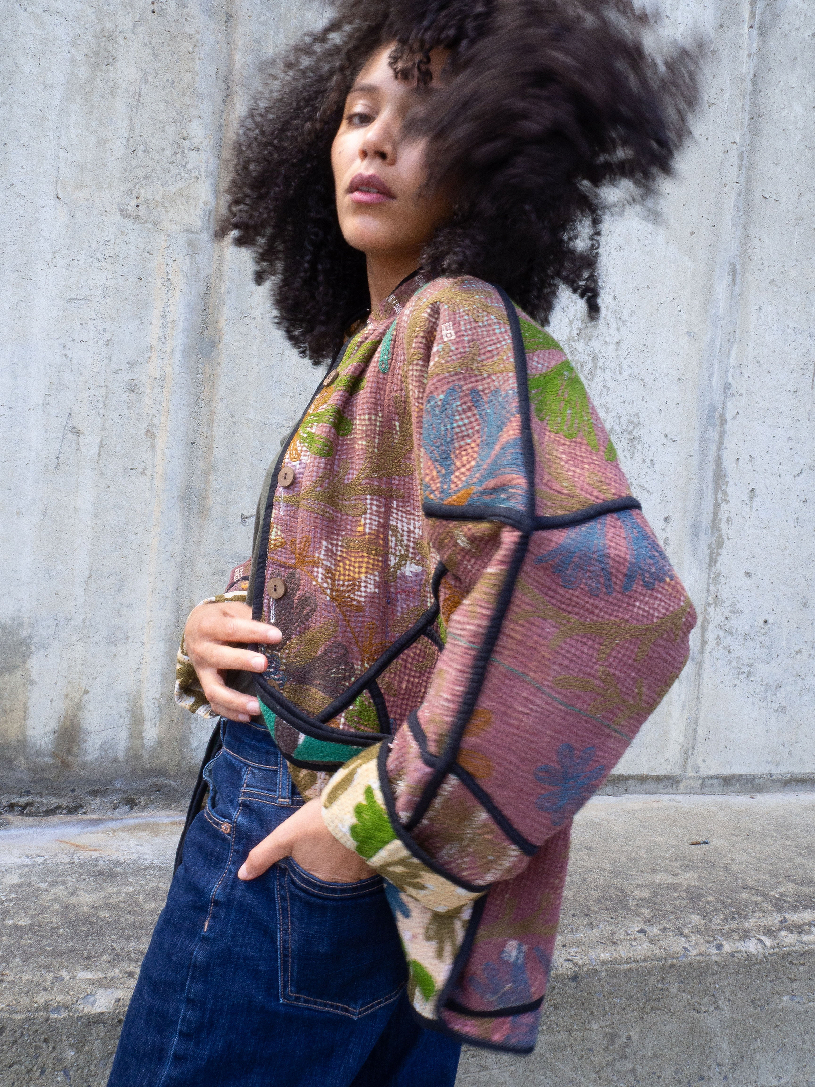 The Ladhiya Suzani Quilted Kantha Jacket