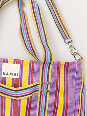 The Goa Recycled Nylon Travel Tote - Candy Stripe
