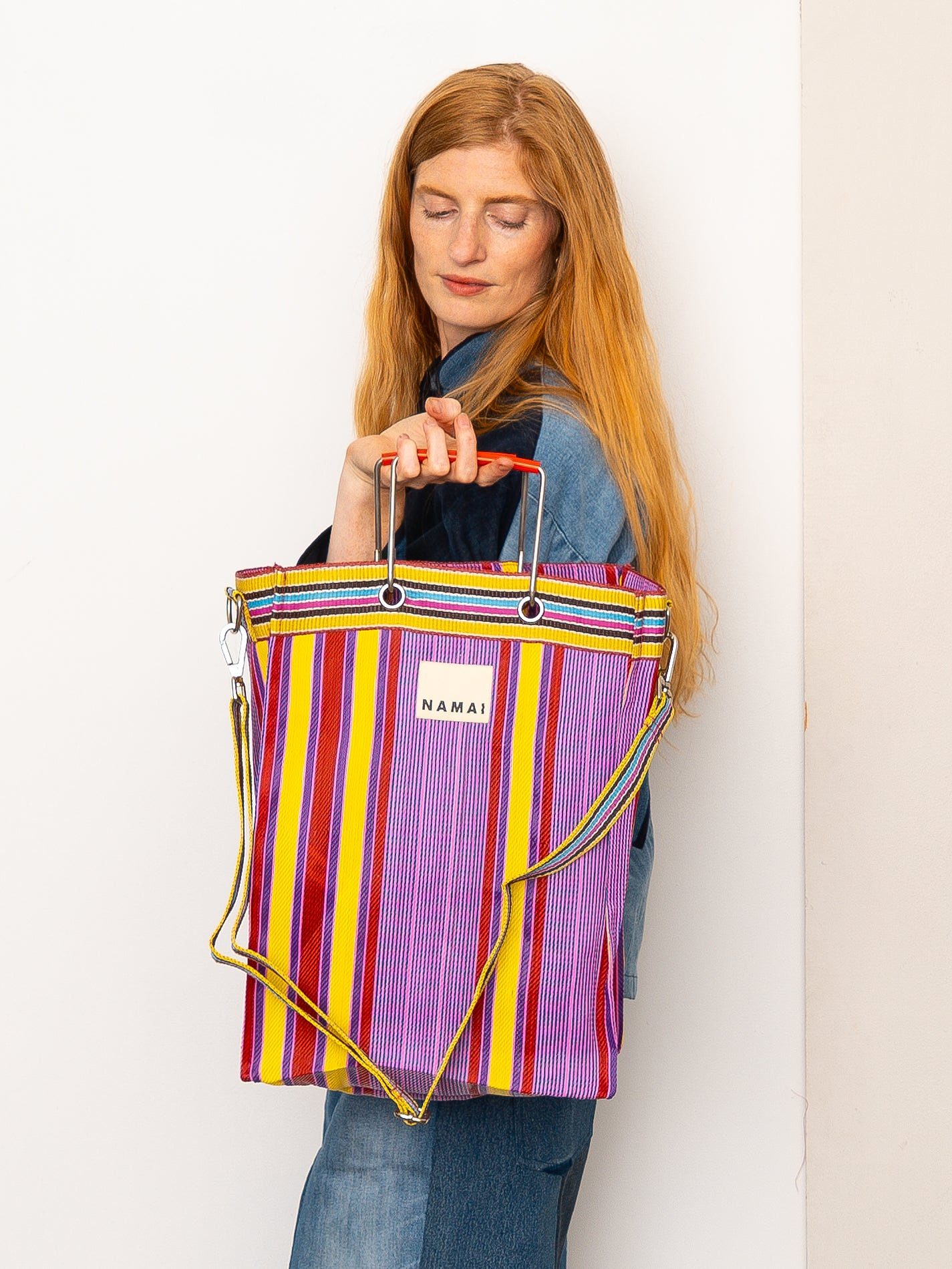 The Goa Market Recycled Nylon Tote Bag - Candy Stripe