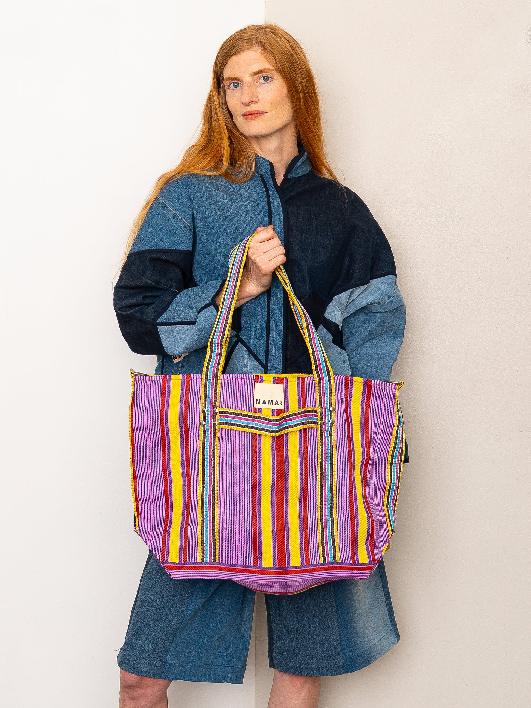 The Goa Recycled Nylon Travel Tote - Candy Stripe