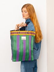 The Goa Market Recycled Nylon Tote Bag- Grape Verde