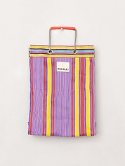 The Goa Market Recycled Nylon Tote Bag - Candy Stripe