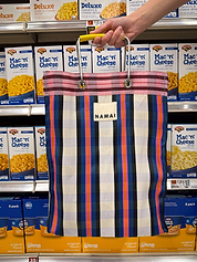 The Goa Market Recycled Nylon Tote Bag- Gumball Check