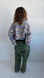 The Kaira Cropped Quilted Patchwork Kantha Jacket