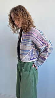 The Kaira Cropped Quilted Patchwork Kantha Jacket