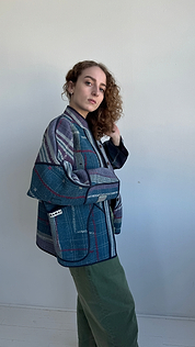The Ladhiya Quilted Patchwork Kantha Jacket