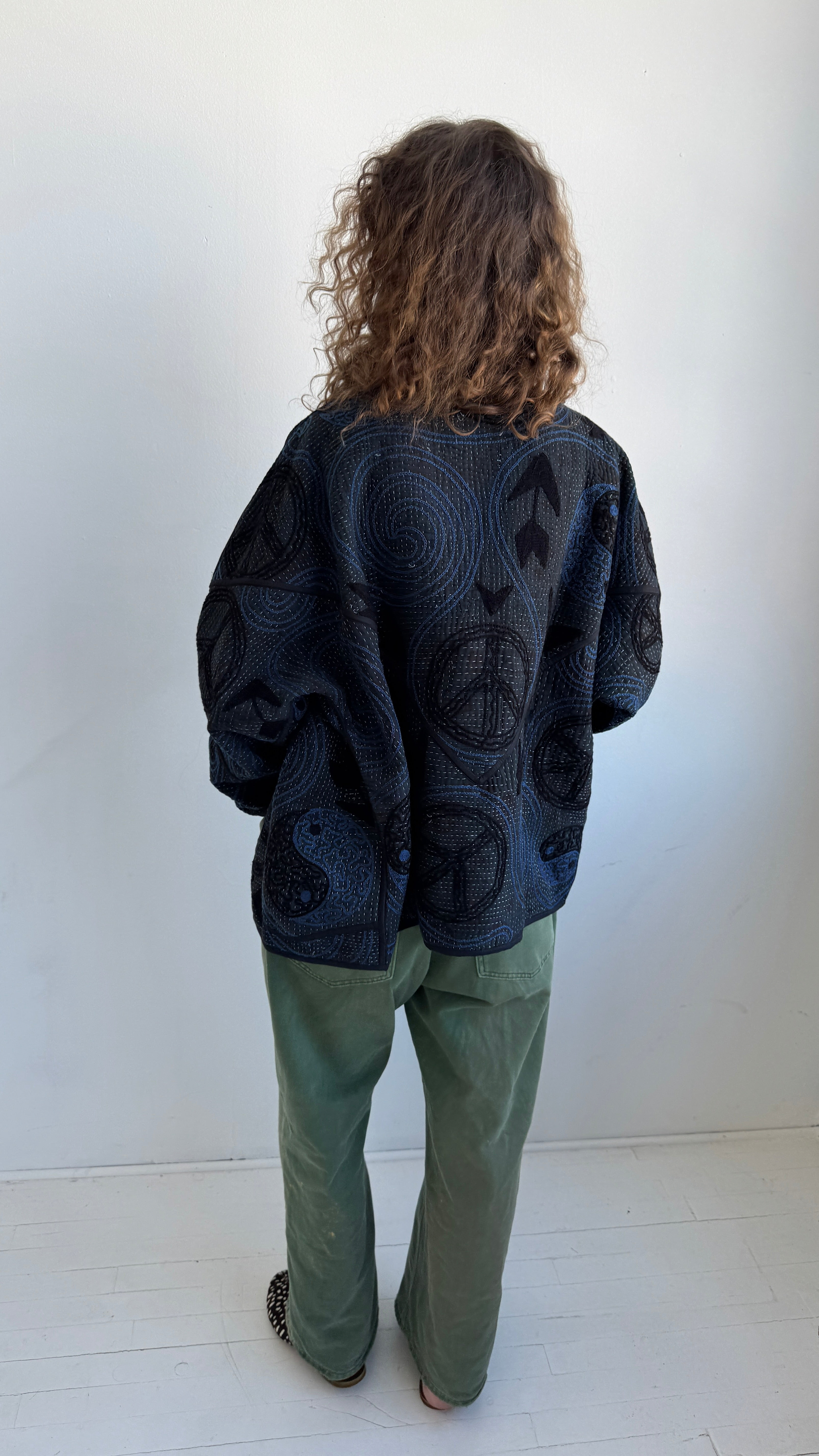 The Ladhiya Quilted Suzani Kantha Jacket